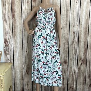 Favlux Fashion White Floral Maci Dress with Lining Med